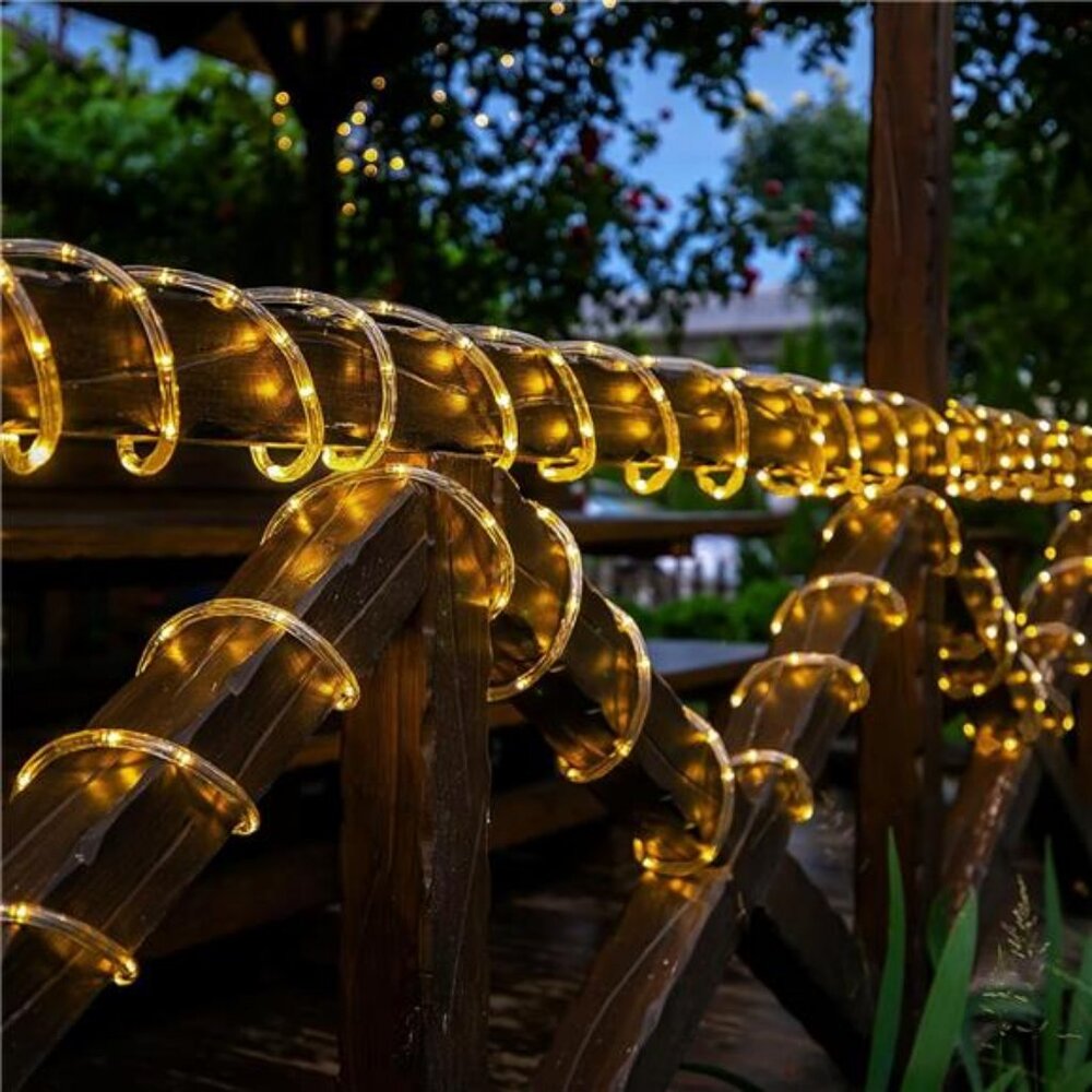 Solar Rope Lights, 2 Packs Total 132ft 400LED Solar String Lights, 8 Modes - Picture 3 of 7